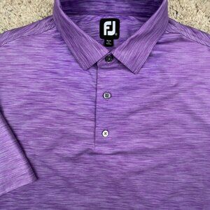Footjoy FJ  Purple Striped Polo Shirt Men’s Size XL Fighting Understanding MS